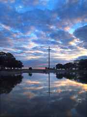 Blue and Orange Clouds at the Great Cross in Saint Augustine Florida
