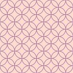 Fototapeta premium Vector seamless geometry pattern, circle in pink and purple colors. Geometric background.