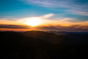 sunset in the mountains