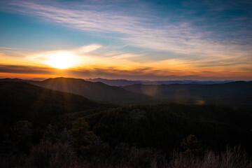 sunset over the mountains