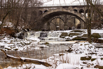 old bridge in winter