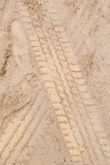 dry wheel track on the ground