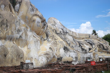 Sleeping Buddha at Ayutthaya in Thailand