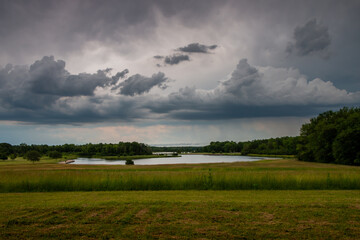 storm clouds over the lake