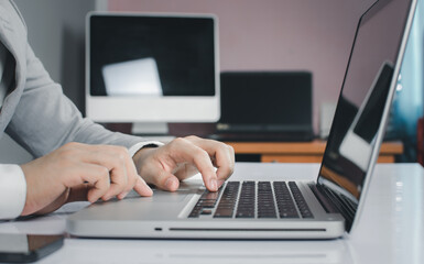 Businessman Working With Modern Devices, Digital Computer And phone..