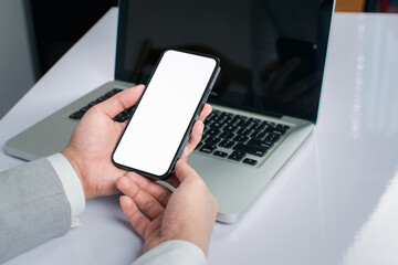 Businessman Working With Modern Devices, Digital Computer And phone..