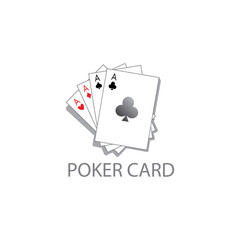 poker card logo color illustration design template vector