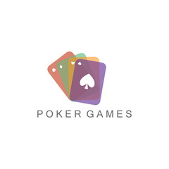 poker card logo color illustration design template vector