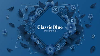 Classic Blue Flowers Background