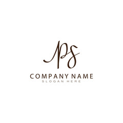 PS initials handwritten design template vector