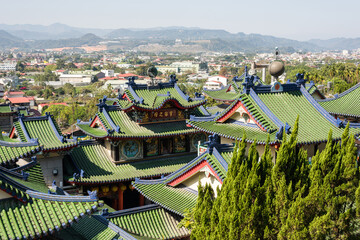 colorful palace roofs in Baohu Dimu Temple