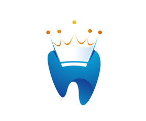 dental crown icon logo design template