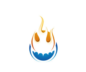 flame icon logo design template