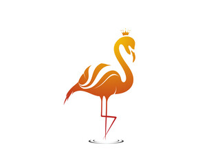 flamingo icon logo design template