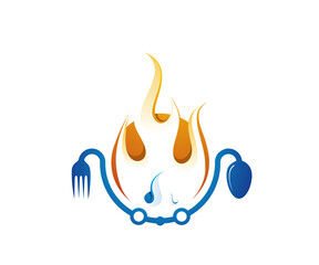 hot food icon logo design template