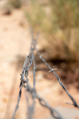 Detail of Barbed Wire at Boundary of Capitol Reef National Park