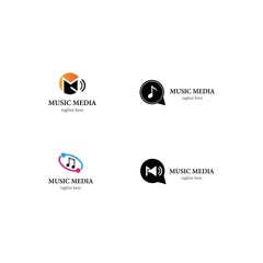 Music logo vector icon