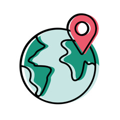 gps mark on world vector design