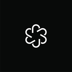 simple flower letter r logo design