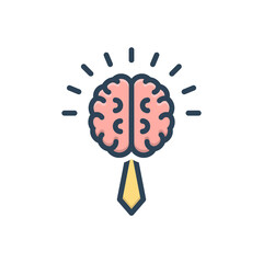 Color illustration icon for mind