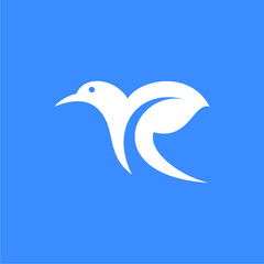 R bird leaf logo design