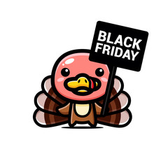black friday celebration cute character vector design