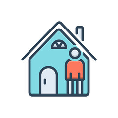 Color illustration icon for at people