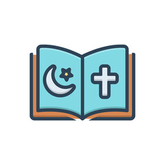 Color illustration icon for religious