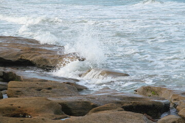 Wave action creates erosion