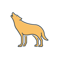 Color illustration icon for wolf