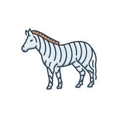 Fototapeta na wymiar Color illustration icon for zebra