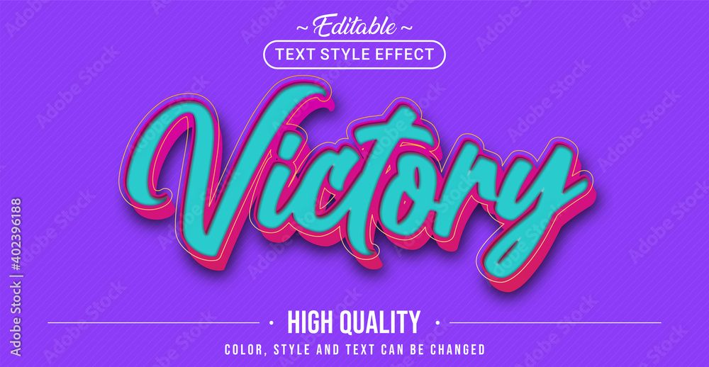 Poster editable text style effect - victory text style theme.