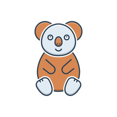 Color illustration icon for koala