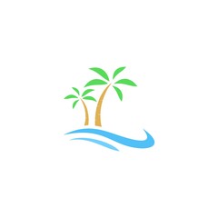 Fototapeta na wymiar Beach logo design vector illustration 