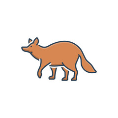 Color illustration icon for raccoon