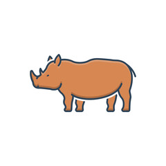 Color illustration icon for rhinoceros saurus 