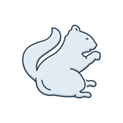Color illustration icon for squirrel