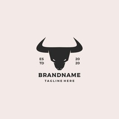 Strong head buffalo logo design vector illustration