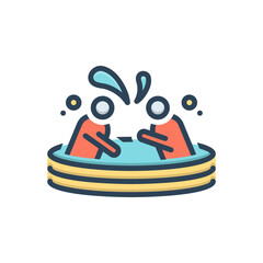 Color illustration icon for swim