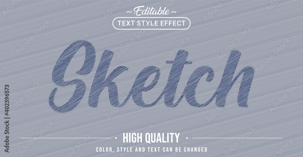 Aufkleber Editable text style effect - Sketch text style theme.