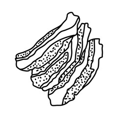 Bacon Icon. Doodle Hand Drawn or Outline Icon Style