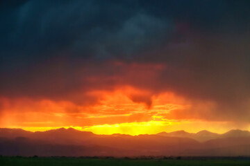 sunset in the mountains