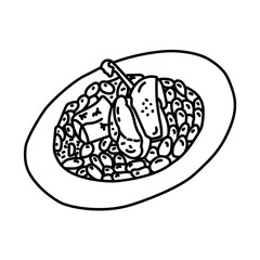 Cassoulet Icon. Doodle Hand Drawn or Outline Icon Style