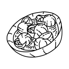 Escargots Icon. Doodle Hand Drawn or Outline Icon Style