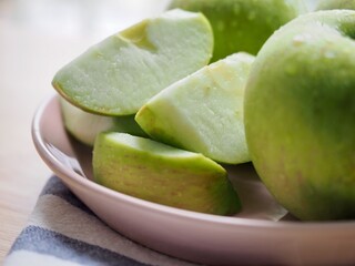 신선한 유기농 과일 녹색사과 
