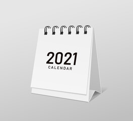 2021 Calendar white paper template design, Eps 10 vector illustration