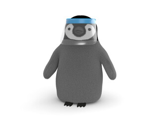 フェイスガードをするペンギン