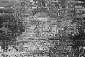 Digital Glitch Abstract Grayscale Vector Pattern Background Texture Banner