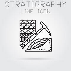 Stroke line icon of stratigraphic geology. Premium quality color symbol collection.