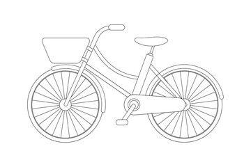 Bicycle sketch and template. Editable stroke. Vector illustration.